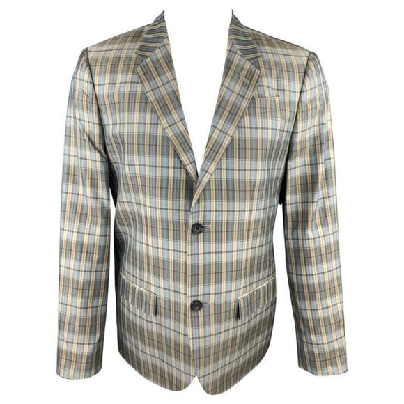 Mens MARC by MARC JACOBS Size M Plaid Silk Notch Lapel Sport Coat 7153 - Picture 1 of 11